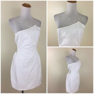 NWT ZARA White Asymmetric Double Strap Cut Out Sides Fit & Flare Dress